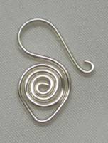 Judy Larson's Wire Jewelry Component and Swan Hook - , Findings & Components, Toggles & Clasps, Earwire & Headpin, Findings, Clasps, Components, Spirals, Wire Spiral, Spiral Wire Wrap, Silver wire swan hook